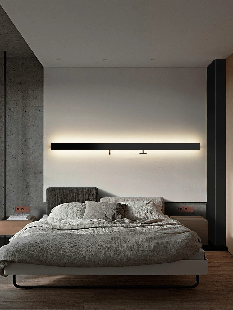 Minimalist Rectangular Bedroom Bedside Storage Light TV Background Wall Ambient Light, Home Hallway Hanging Wall Light — detail view