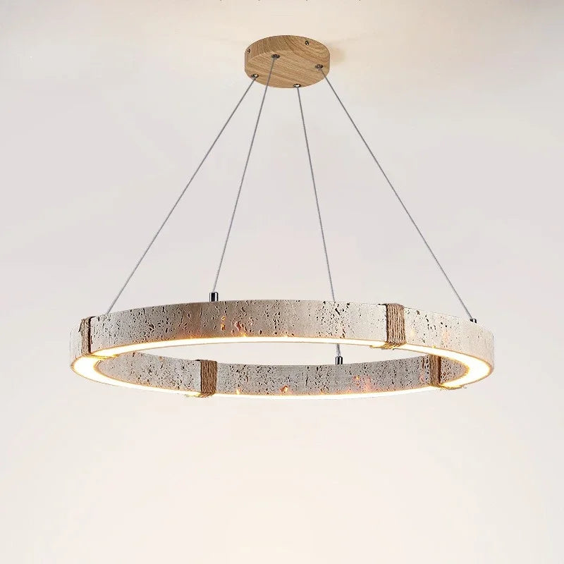 Natural stone pendant LED chandelier for dining or living room