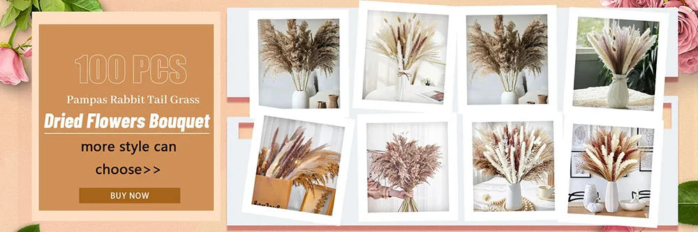 Faux Dried Flower Bouquet Bundle — 80-Piece Vase Filler