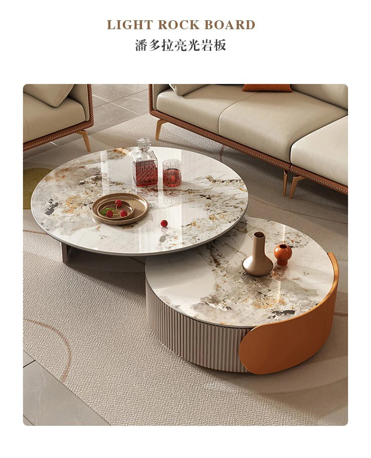 Sculptural Marble Coffee Table - European Glam