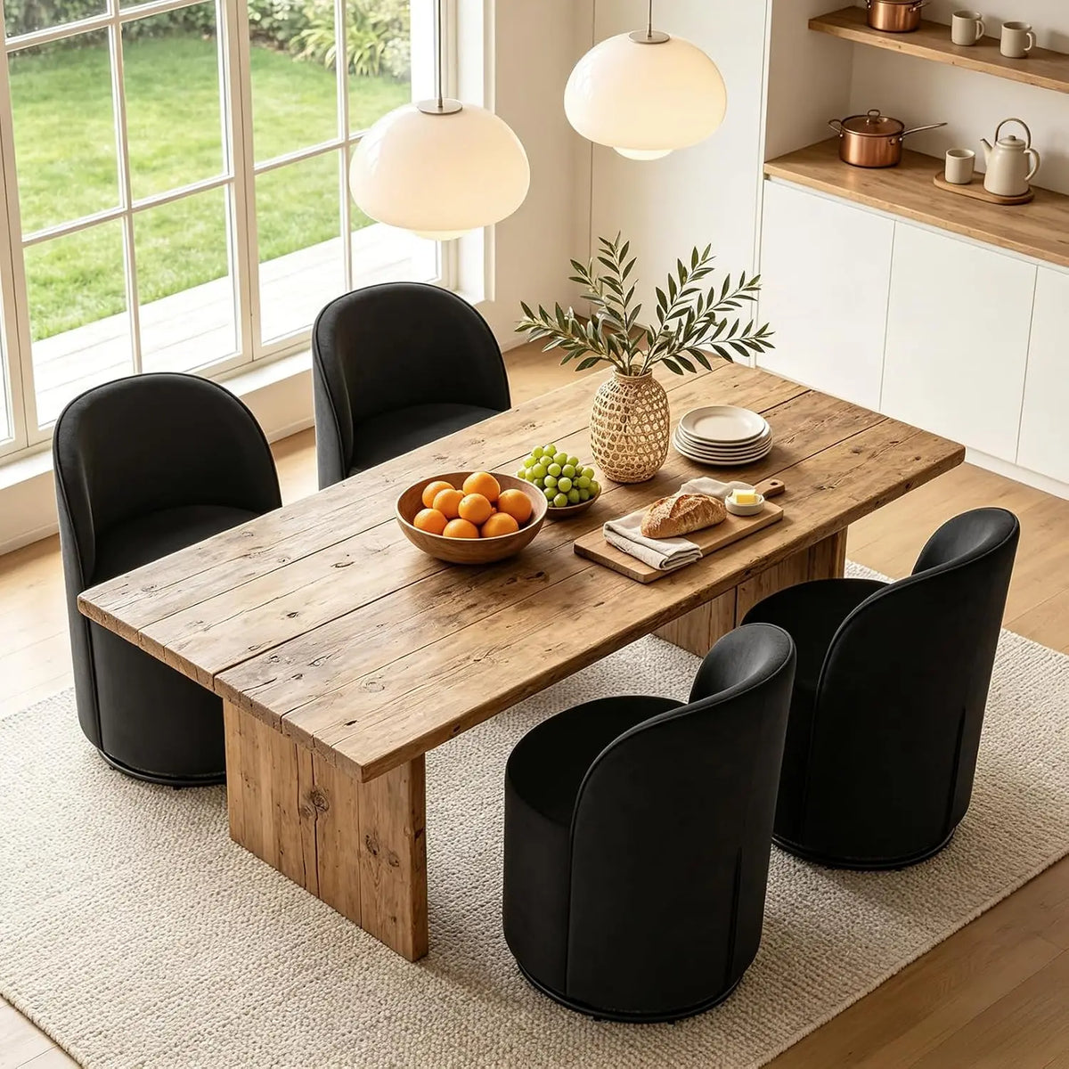 360° Swivel Faux Leather Dining Chairs — Set of 4