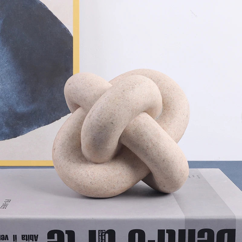 Geometric Ring Desktop Sculpture — Resin Decor, 5.31in