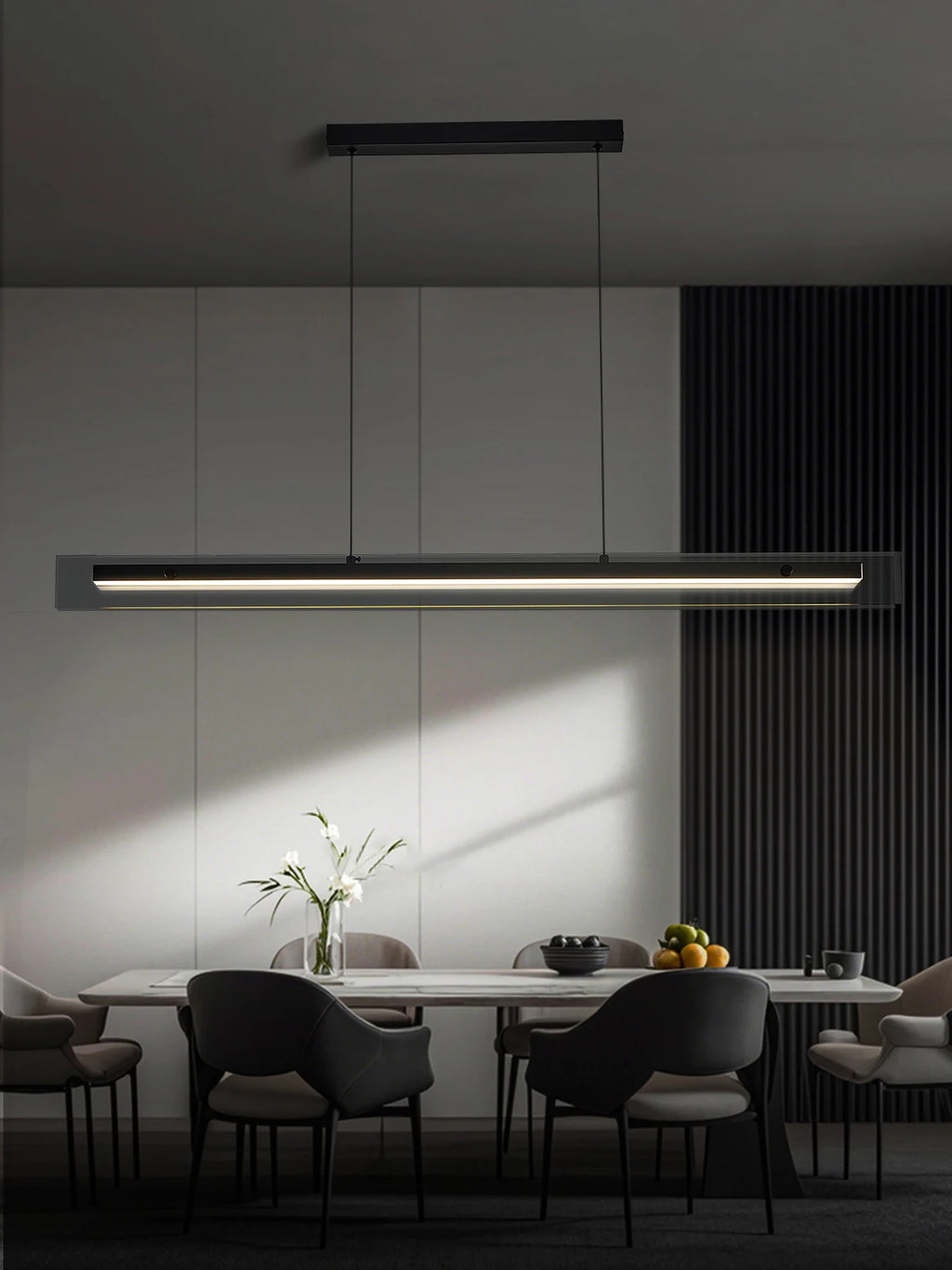 Nordic Black Glass Chandelier — Dining Room Statement Light