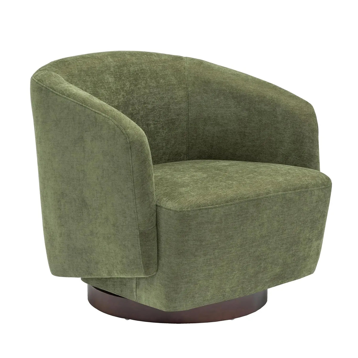 Charcoal Performance Fabric Swivel Chair — Wood Base Accent Chair