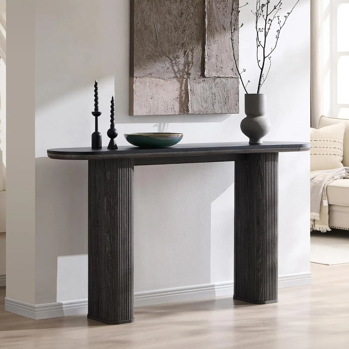 Fluted Narrow Console Table — 63"