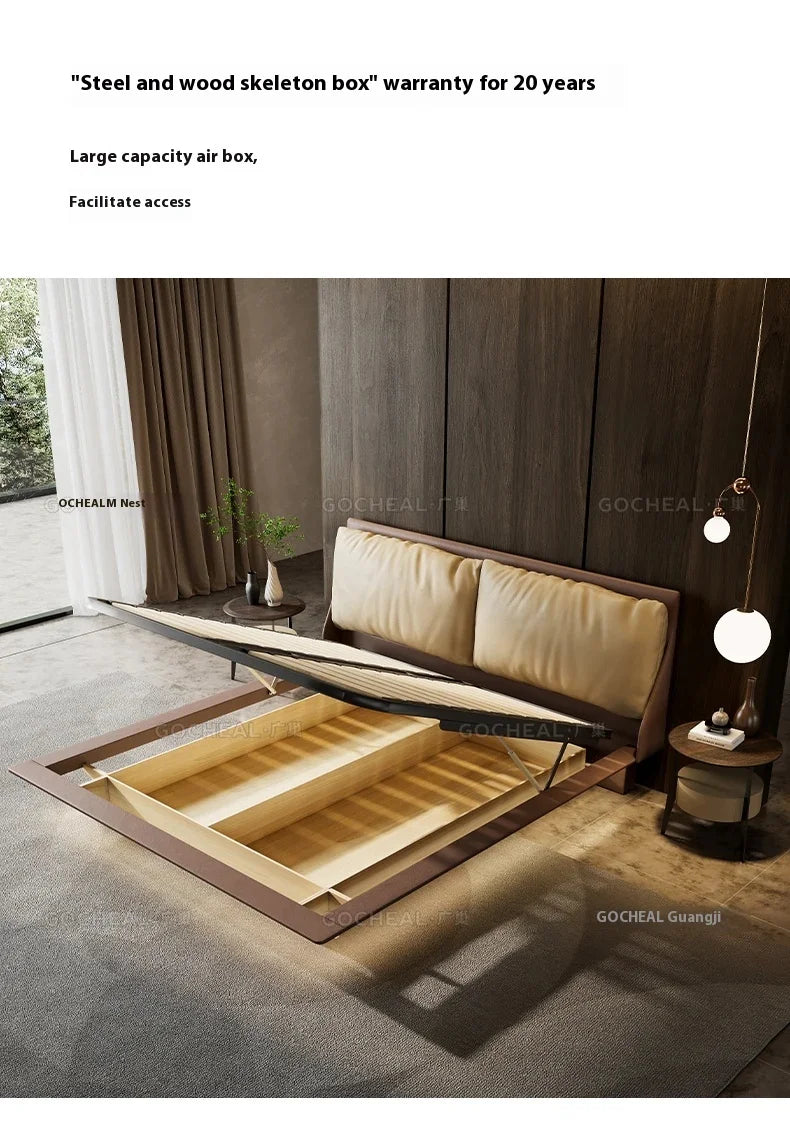 Italian Modern Storage Bed - Hotel Grade White