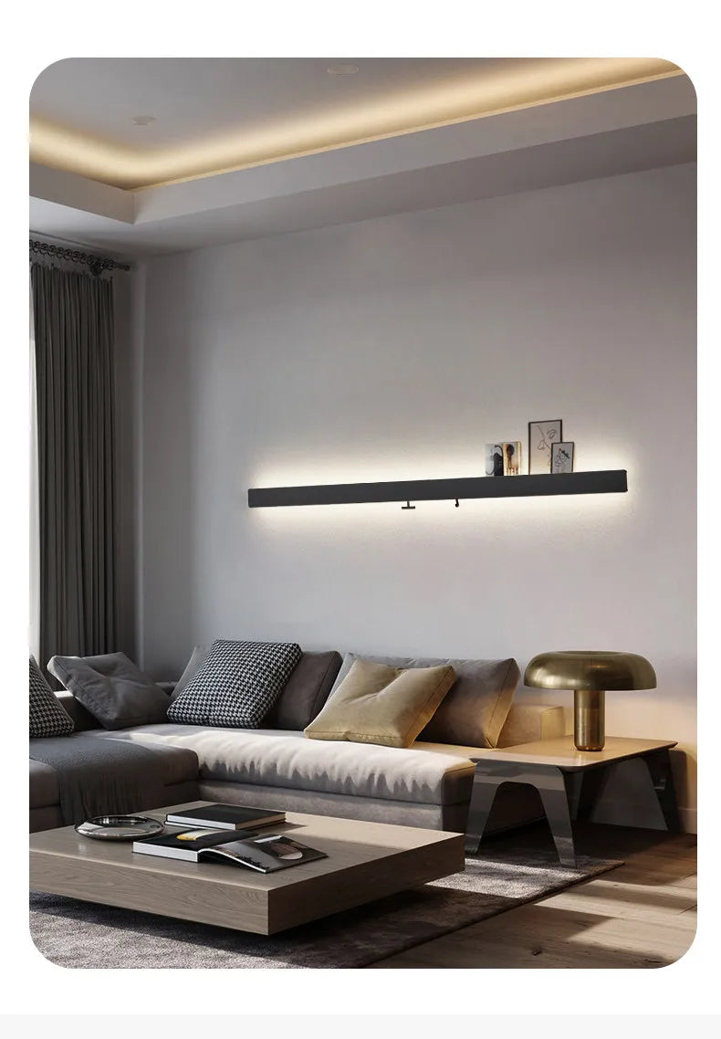 Minimalist Rectangular Bedroom Bedside Storage Light TV Background Wall Ambient Light, Home Hallway Hanging Wall Light — image 14