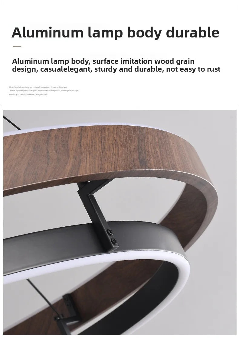 Italian Designer High-end LED Ceiling Chandelier Lamp Walnut Metal Pendant Light Home Decoration for Dinning Living Room Counter — image 19