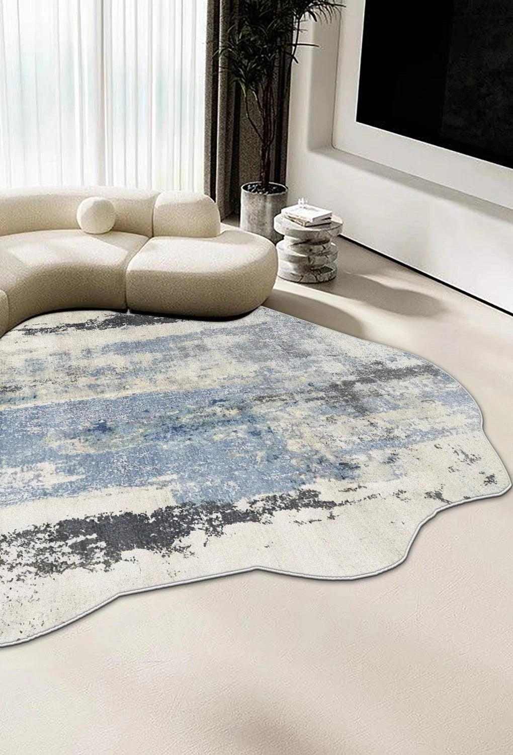 Modern Abstract Irregular Carpet for Living Room Decoration Home Machine Washable Fluffy Rugs Thickened Bedroom Soft Floor Mat — image 13