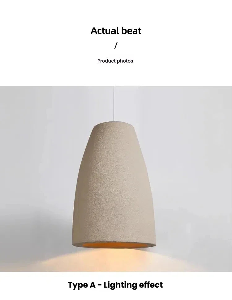 Wabi-Sabi Ceiling Chandelier — Iron & Polystyrene Pendant Light