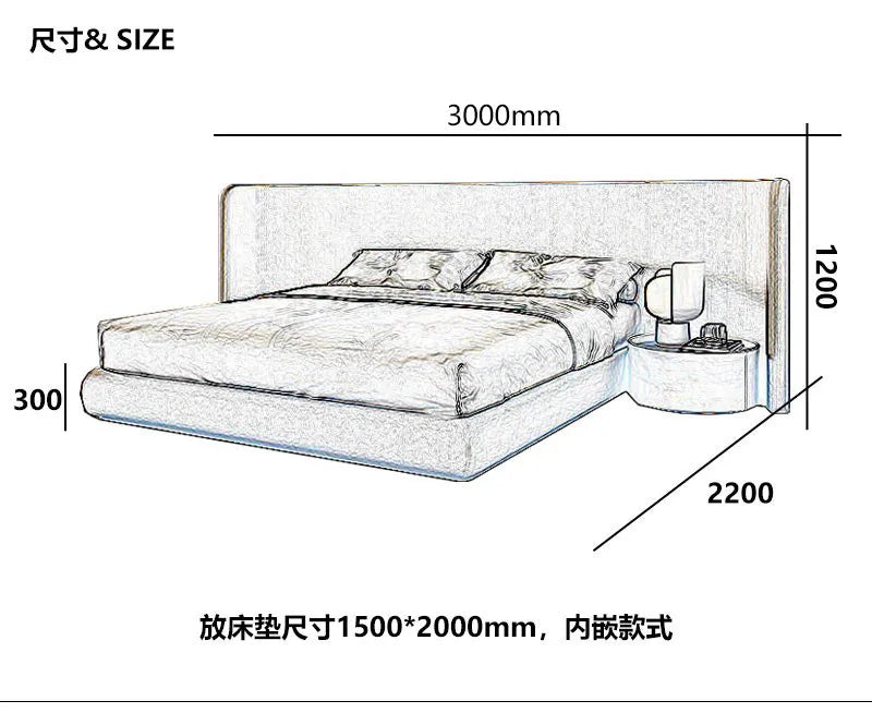 Ornament Storage Bed - Solid Wood Frame