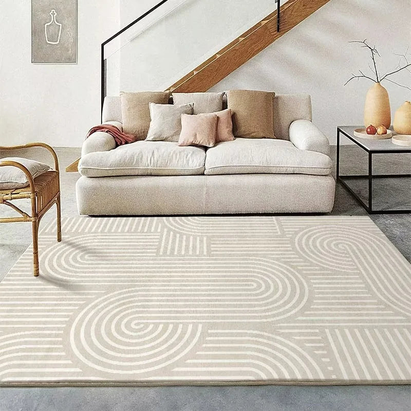 Beige Modern Area Rug — Soft Anti-Slip — accessory view