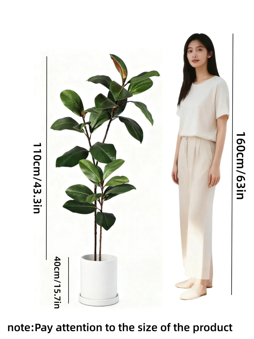 3.6Ft Artificial Magnolia Tree Fall Artificial Magnolia Branch Tropical Banyan Plants Home Garden Office Balcony Decoration — close-up detail