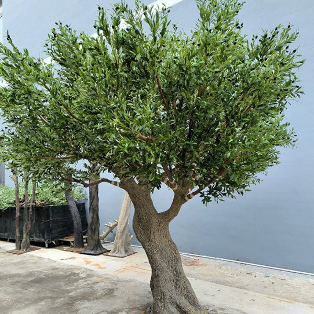 Large Simulated Olive Tree, Decorative Tree for Shopping Malls & Hotels, Fiberglass Artificial Olive Tree with Fruit, Artificial — alternate view