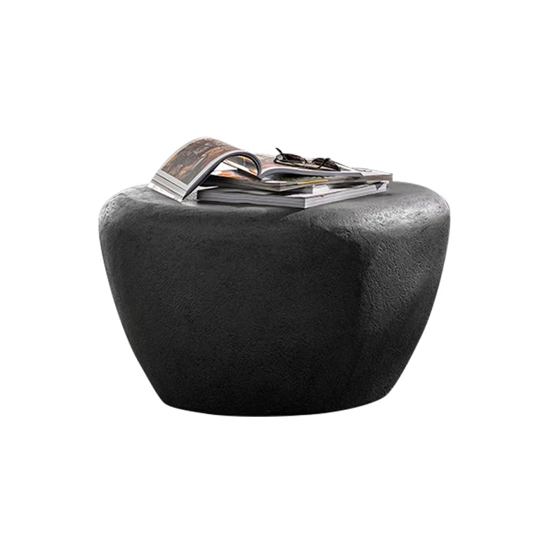 Italian Oval Stone Coffee Table - Minimalist Industrial