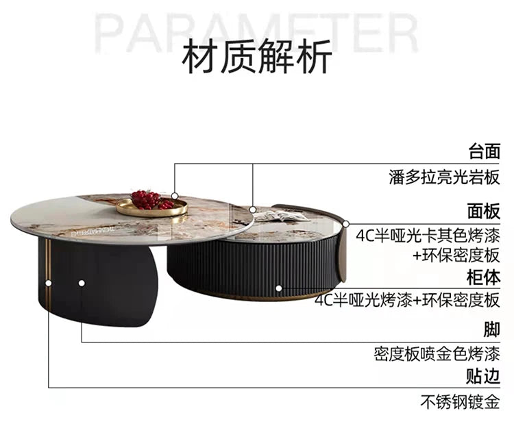 Sculptural Marble Coffee Table - European Glam