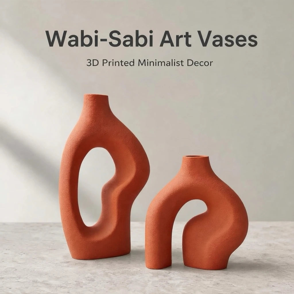 Textured Matte PLA 2-Piece Vase Set — Nordic Desktop
