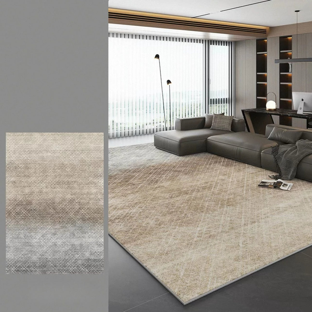 Nordic Simple Grey Style Living Room Sofa Carpet Decoration Bedroom Antiskid Washable Household Mat High-end Rug Customizable — image 14