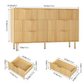 Modern Fluted 7-Drawer Dresser — Wide Wooden Bedroom Chest
