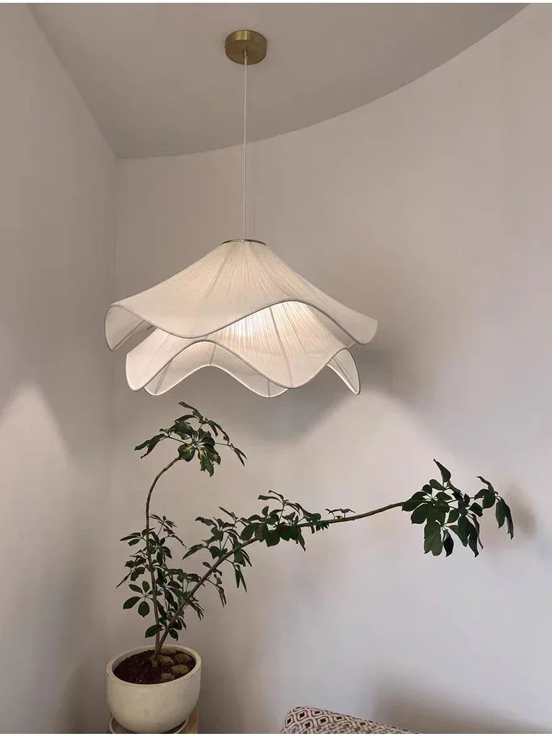 French Cream Style Chandelier Living Room Lamp Main Lamp Bedroom Light Nordic Simple Warm Romantic Master Bedroom Straw Hat Lamp — feature detail