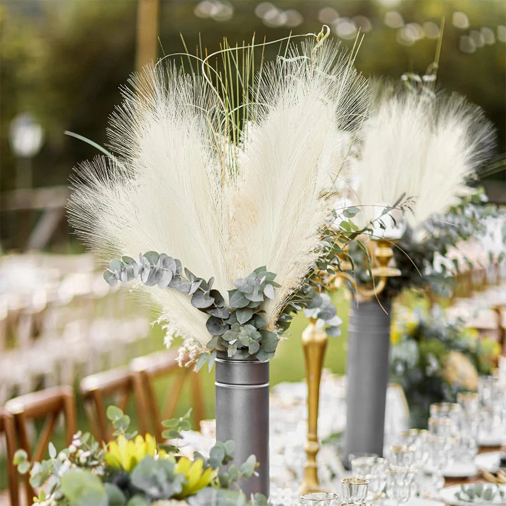 Fluffy Pampas Grass Bundle — Boho Faux Reed Decor, 16.5in