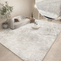 Modern Abstract Plush Area Rug — Thick Grey
