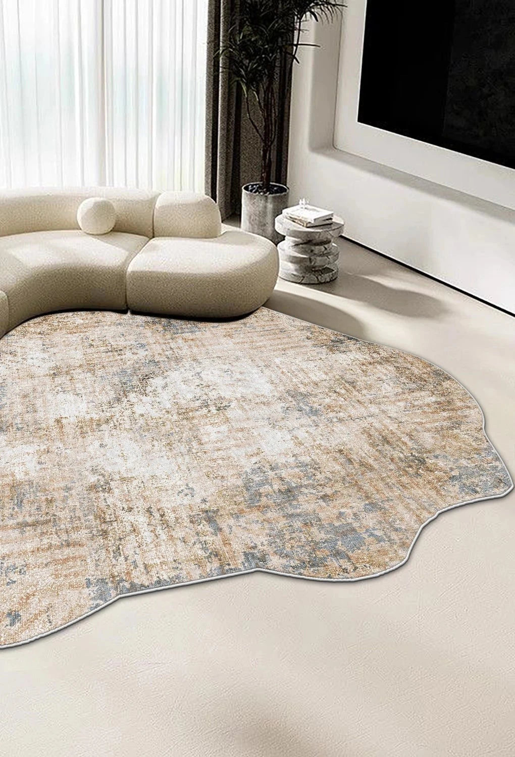 Modern Abstract Irregular Carpet for Living Room Decoration Home Machine Washable Fluffy Rugs Thickened Bedroom Soft Floor Mat — image 9