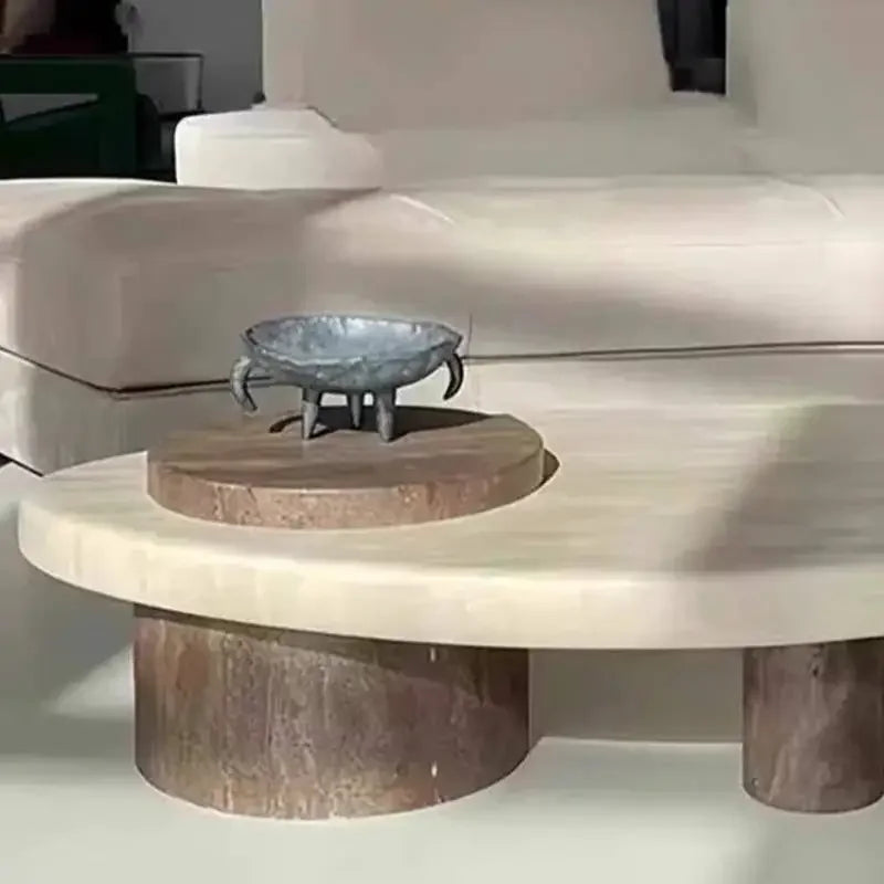 Beige marble coffee table — alternate product view
