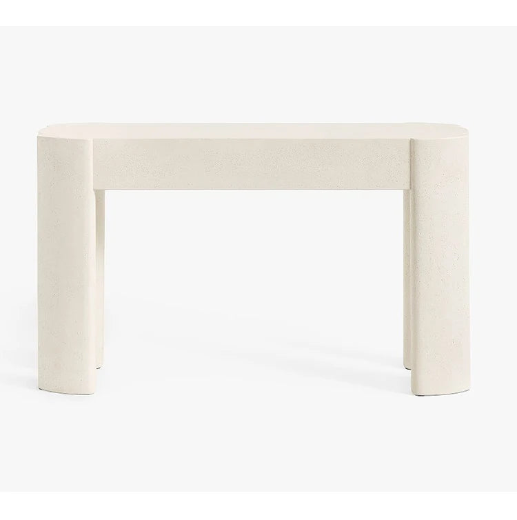 Cream Stone Round Coffee Table - French Minimalist