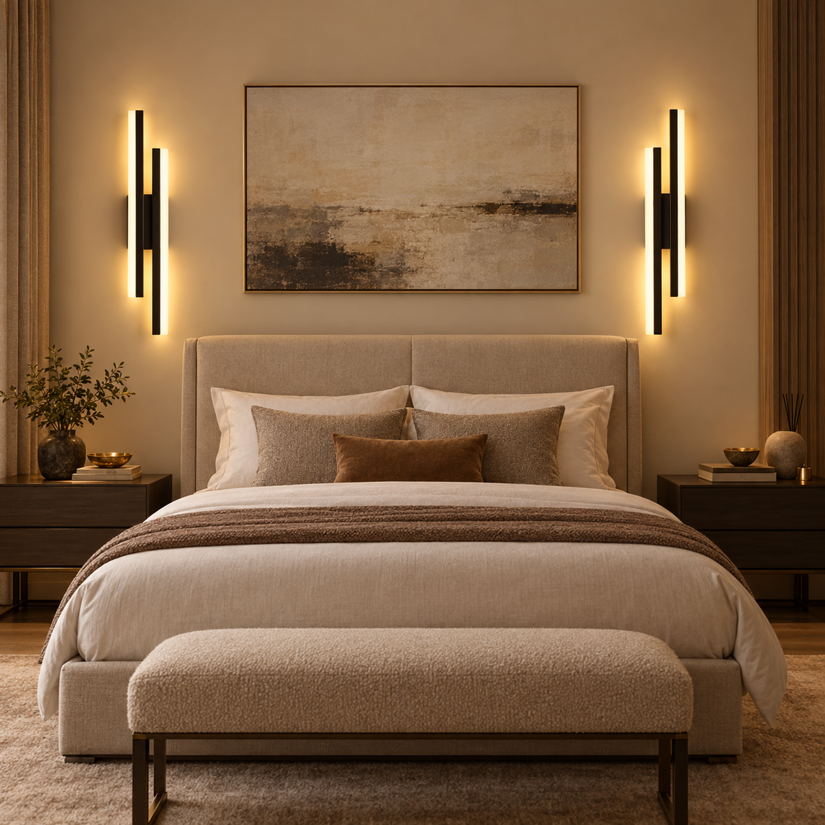 Copper Line LED Wall Sconce — Modern Bedroom Fixture