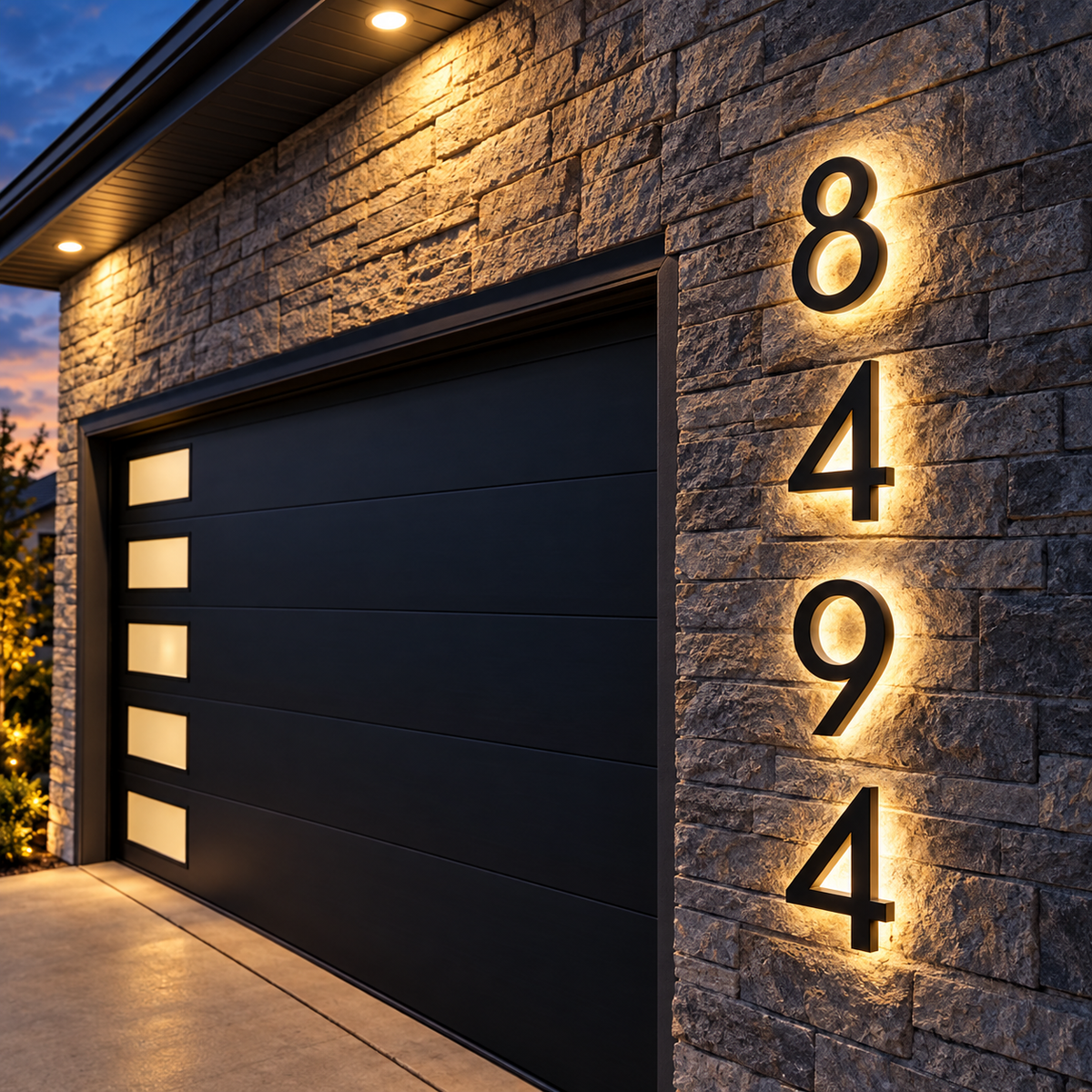 3D Illuminated House Numbers — Stainless Steel Address Sign