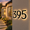 Metal Backlit House Numbers — LED Address Plaque
